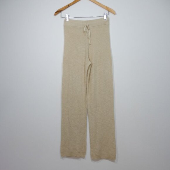 FREE PEOPLE Beach Malibu Solid Sweater Pants Surf Set Size XS Beige Stretch NEW - Picture 10 of 14